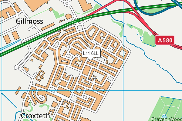 L11 6LL map - OS VectorMap District (Ordnance Survey)