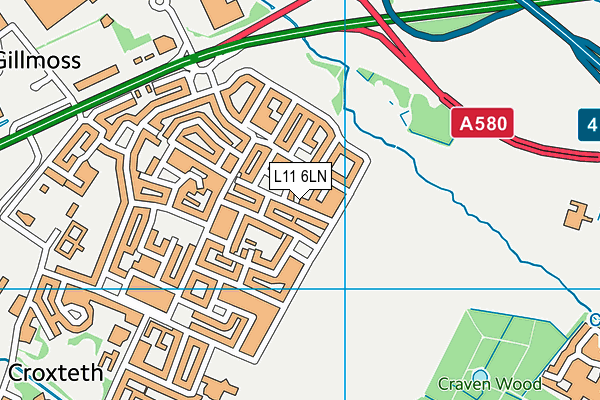 L11 6LN map - OS VectorMap District (Ordnance Survey)