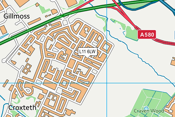 L11 6LW map - OS VectorMap District (Ordnance Survey)