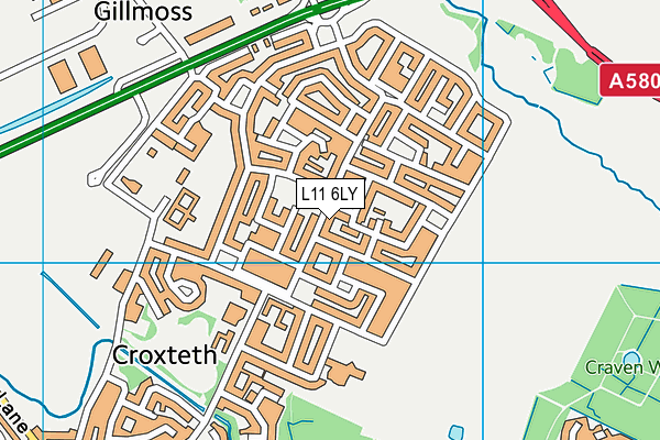 L11 6LY map - OS VectorMap District (Ordnance Survey)