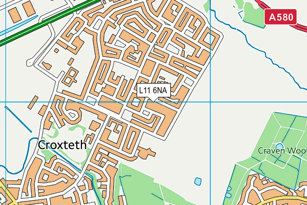 L11 6NA map - OS VectorMap District (Ordnance Survey)