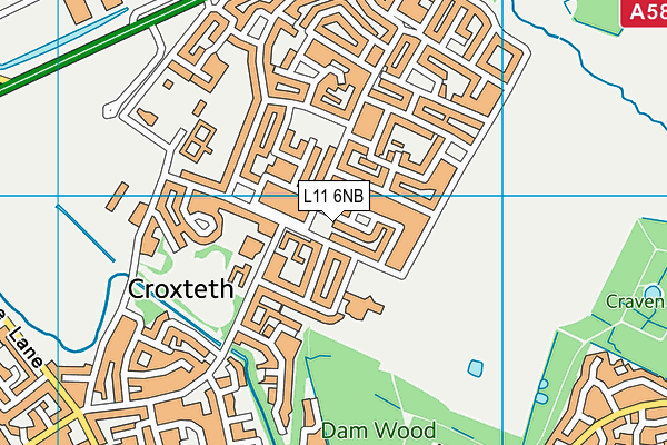 L11 6NB map - OS VectorMap District (Ordnance Survey)