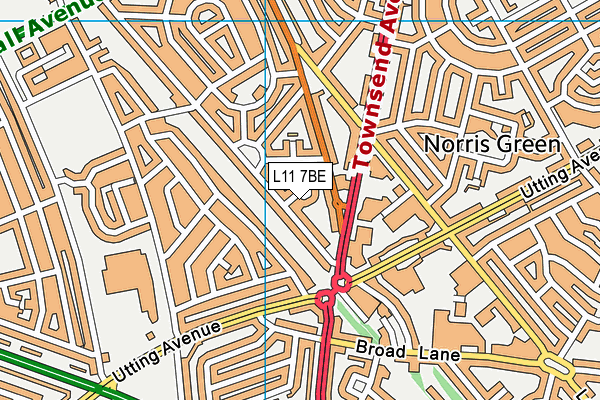 L11 7BE map - OS VectorMap District (Ordnance Survey)