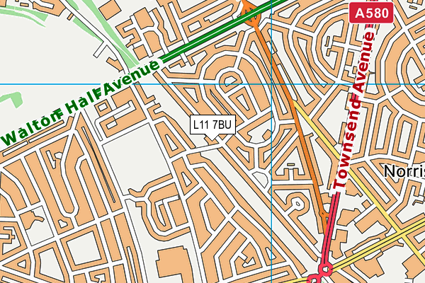 L11 7BU map - OS VectorMap District (Ordnance Survey)