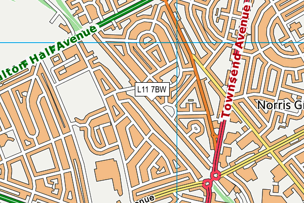 L11 7BW map - OS VectorMap District (Ordnance Survey)