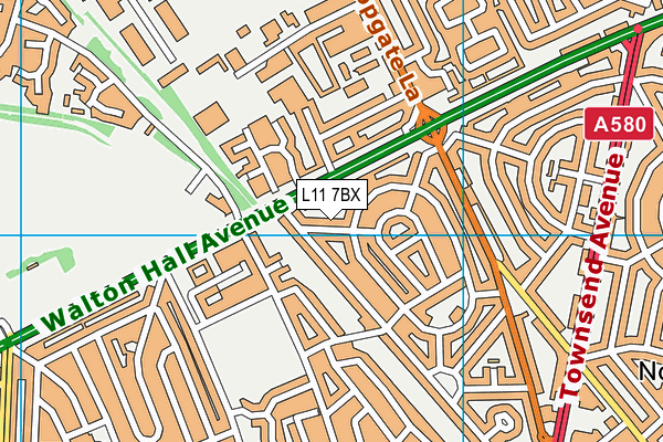 L11 7BX map - OS VectorMap District (Ordnance Survey)