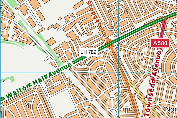 L11 7BZ map - OS VectorMap District (Ordnance Survey)