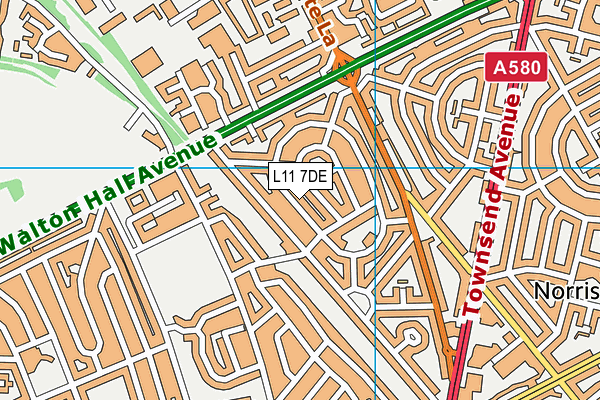 L11 7DE map - OS VectorMap District (Ordnance Survey)