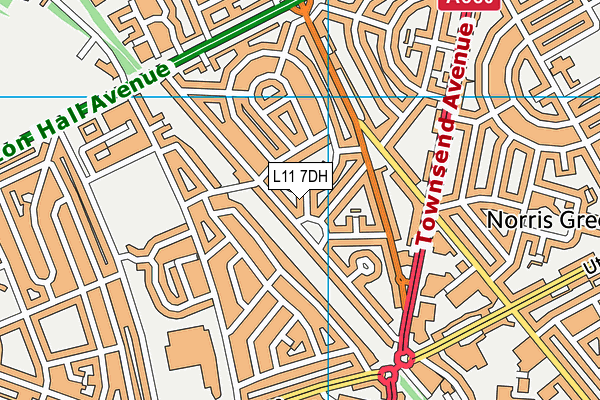L11 7DH map - OS VectorMap District (Ordnance Survey)