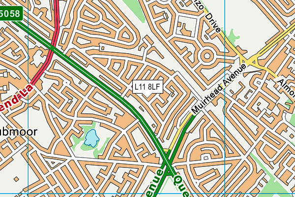 L11 8LF map - OS VectorMap District (Ordnance Survey)