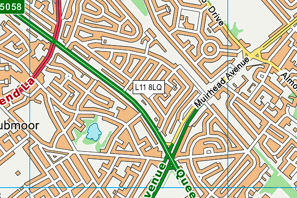 L11 8LQ map - OS VectorMap District (Ordnance Survey)