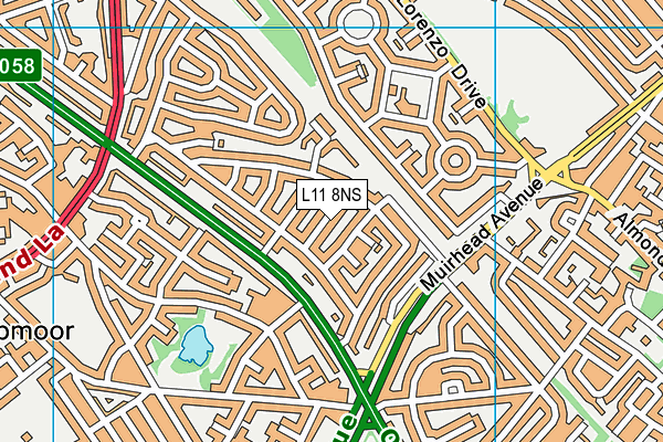 L11 8NS map - OS VectorMap District (Ordnance Survey)