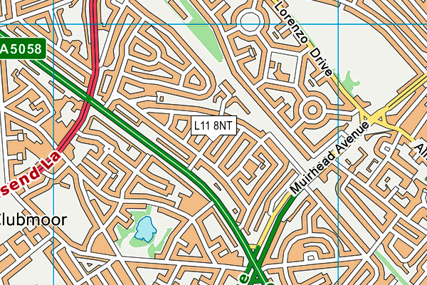 L11 8NT map - OS VectorMap District (Ordnance Survey)