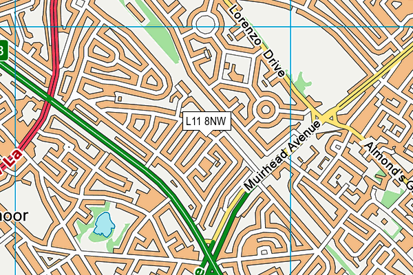 L11 8NW map - OS VectorMap District (Ordnance Survey)