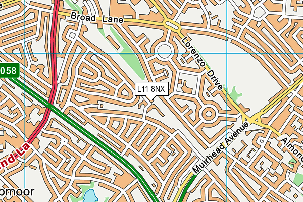 L11 8NX map - OS VectorMap District (Ordnance Survey)