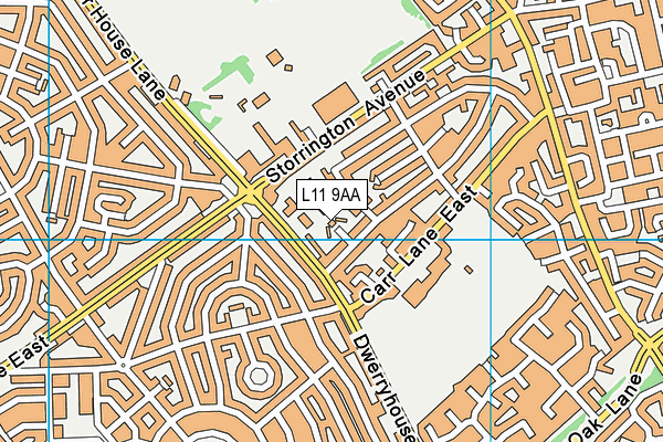 L11 9AA map - OS VectorMap District (Ordnance Survey)