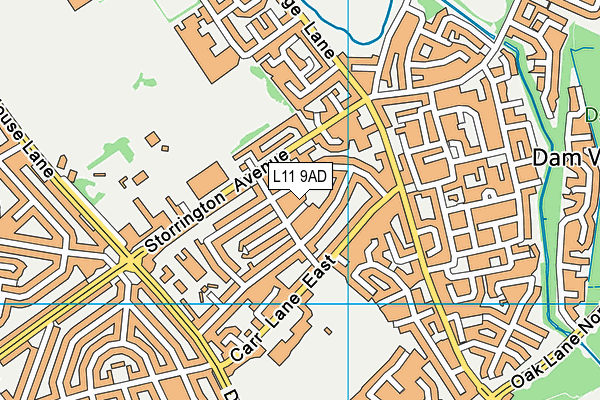 L11 9AD map - OS VectorMap District (Ordnance Survey)