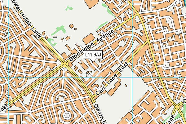 L11 9AJ map - OS VectorMap District (Ordnance Survey)