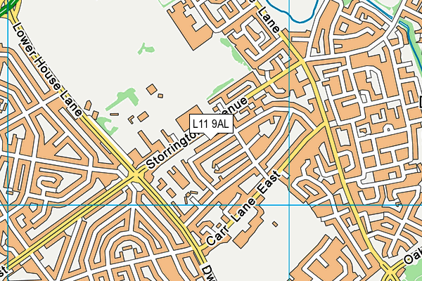 L11 9AL map - OS VectorMap District (Ordnance Survey)