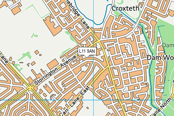 L11 9AN map - OS VectorMap District (Ordnance Survey)