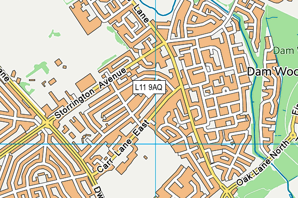 L11 9AQ map - OS VectorMap District (Ordnance Survey)