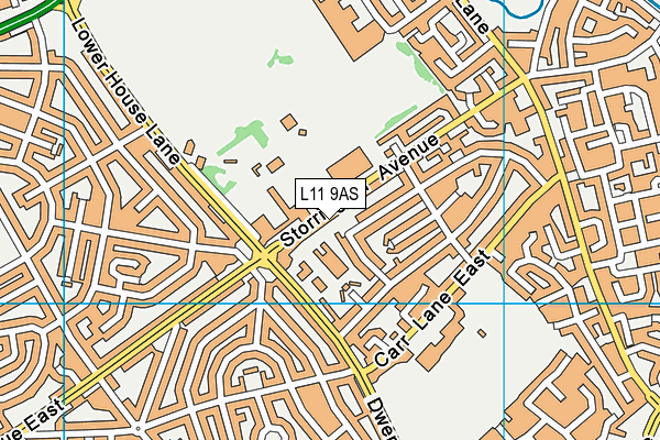 L11 9AS map - OS VectorMap District (Ordnance Survey)
