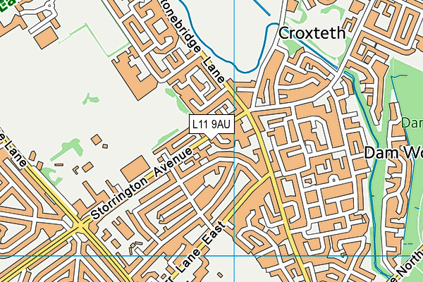 L11 9AU map - OS VectorMap District (Ordnance Survey)