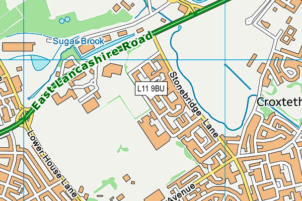 L11 9BU map - OS VectorMap District (Ordnance Survey)