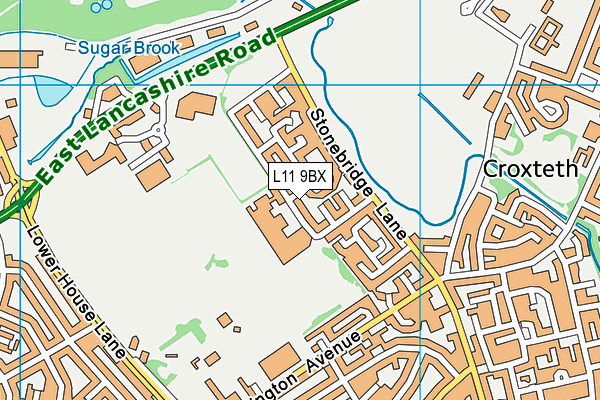 L11 9BX map - OS VectorMap District (Ordnance Survey)