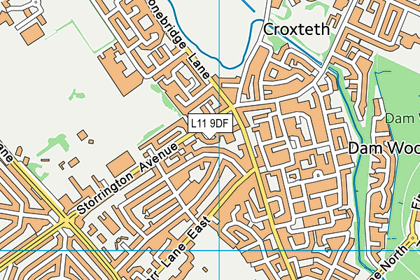 L11 9DF map - OS VectorMap District (Ordnance Survey)