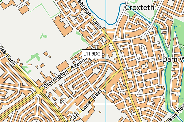 L11 9DG map - OS VectorMap District (Ordnance Survey)