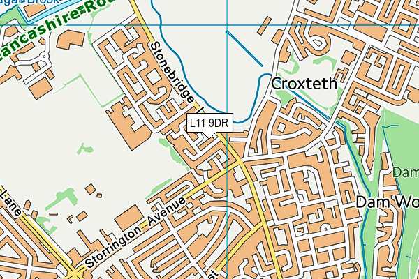 L11 9DR map - OS VectorMap District (Ordnance Survey)
