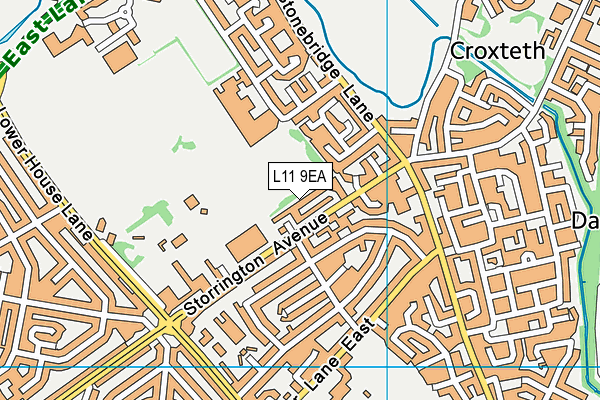 L11 9EA map - OS VectorMap District (Ordnance Survey)