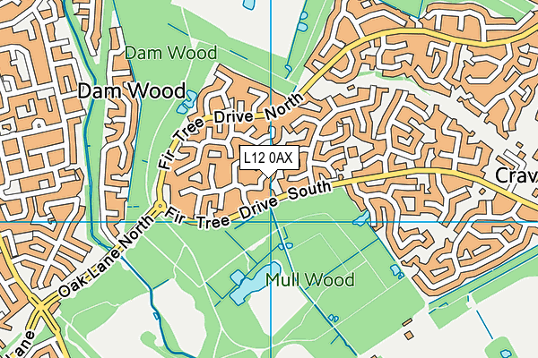 L12 0AX map - OS VectorMap District (Ordnance Survey)