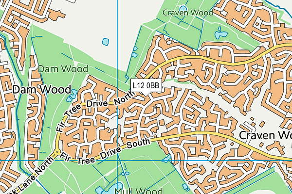 L12 0BB map - OS VectorMap District (Ordnance Survey)