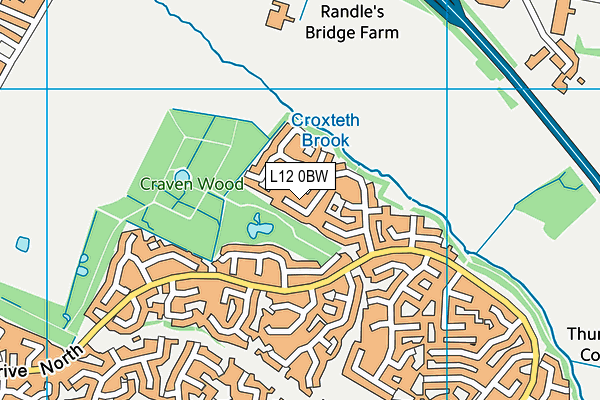 L12 0BW map - OS VectorMap District (Ordnance Survey)