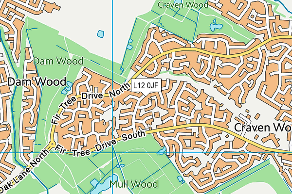 L12 0JF map - OS VectorMap District (Ordnance Survey)