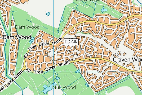 L12 0JN map - OS VectorMap District (Ordnance Survey)