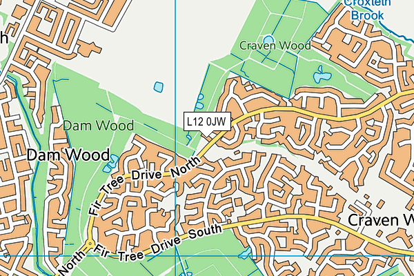 L12 0JW map - OS VectorMap District (Ordnance Survey)