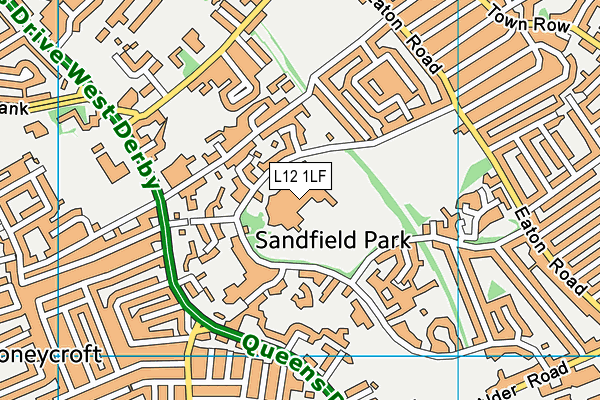 St Edward's College map (L12 1LF) - OS VectorMap District (Ordnance Survey)