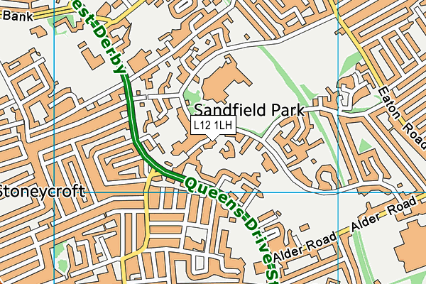 The Hospital and Home Tuition Team at Sandfield Park School map (L12 1LH) - OS VectorMap District (Ordnance Survey)