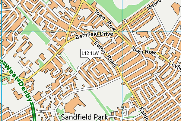 Bellefield Sports Ground (Closed) map (L12 1LW) - OS VectorMap District (Ordnance Survey)
