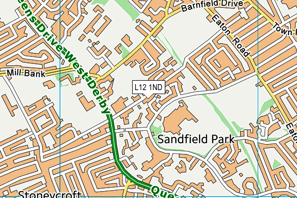 L12 1ND map - OS VectorMap District (Ordnance Survey)