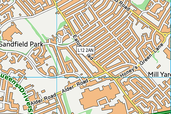 L12 2AN map - OS VectorMap District (Ordnance Survey)