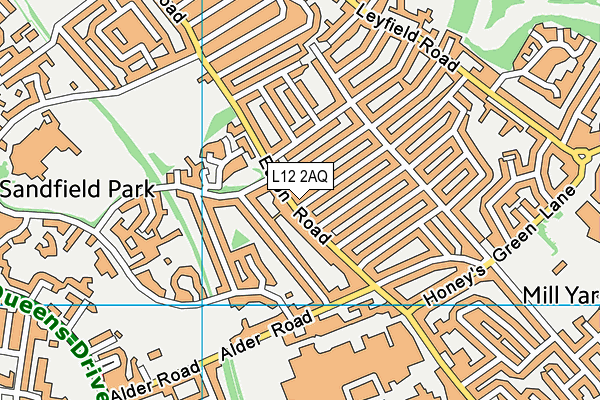 L12 2AQ map - OS VectorMap District (Ordnance Survey)