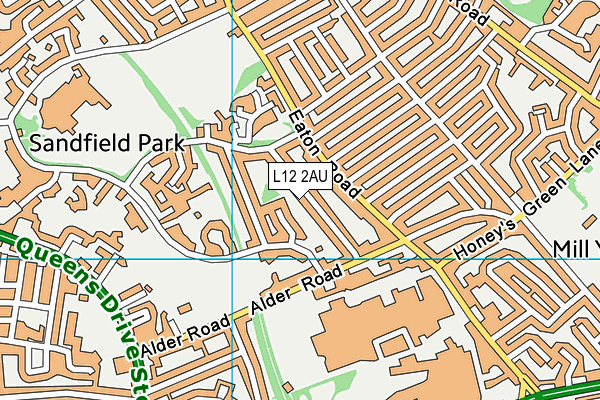 L12 2AU map - OS VectorMap District (Ordnance Survey)