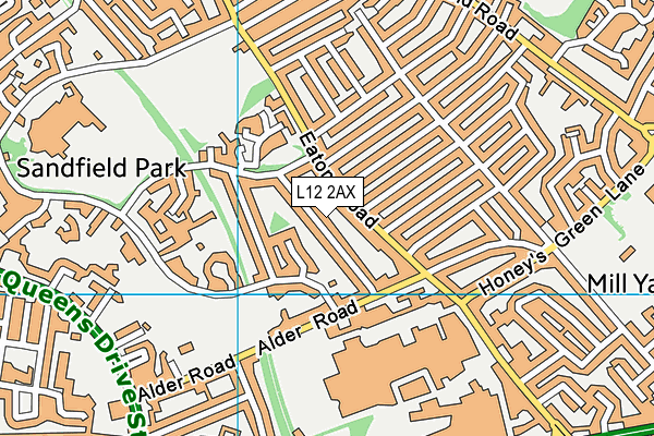 L12 2AX map - OS VectorMap District (Ordnance Survey)