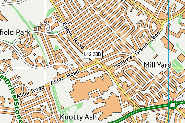 L12 2BB map - OS VectorMap District (Ordnance Survey)