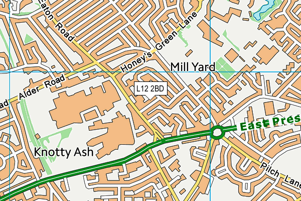 L12 2BD map - OS VectorMap District (Ordnance Survey)