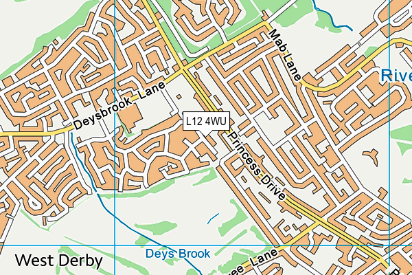 L12 4WU map - OS VectorMap District (Ordnance Survey)